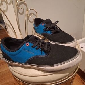 Emerica Black and Blue Skate Shoes